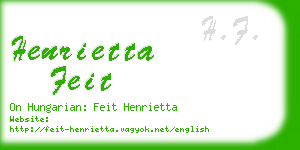 henrietta feit business card